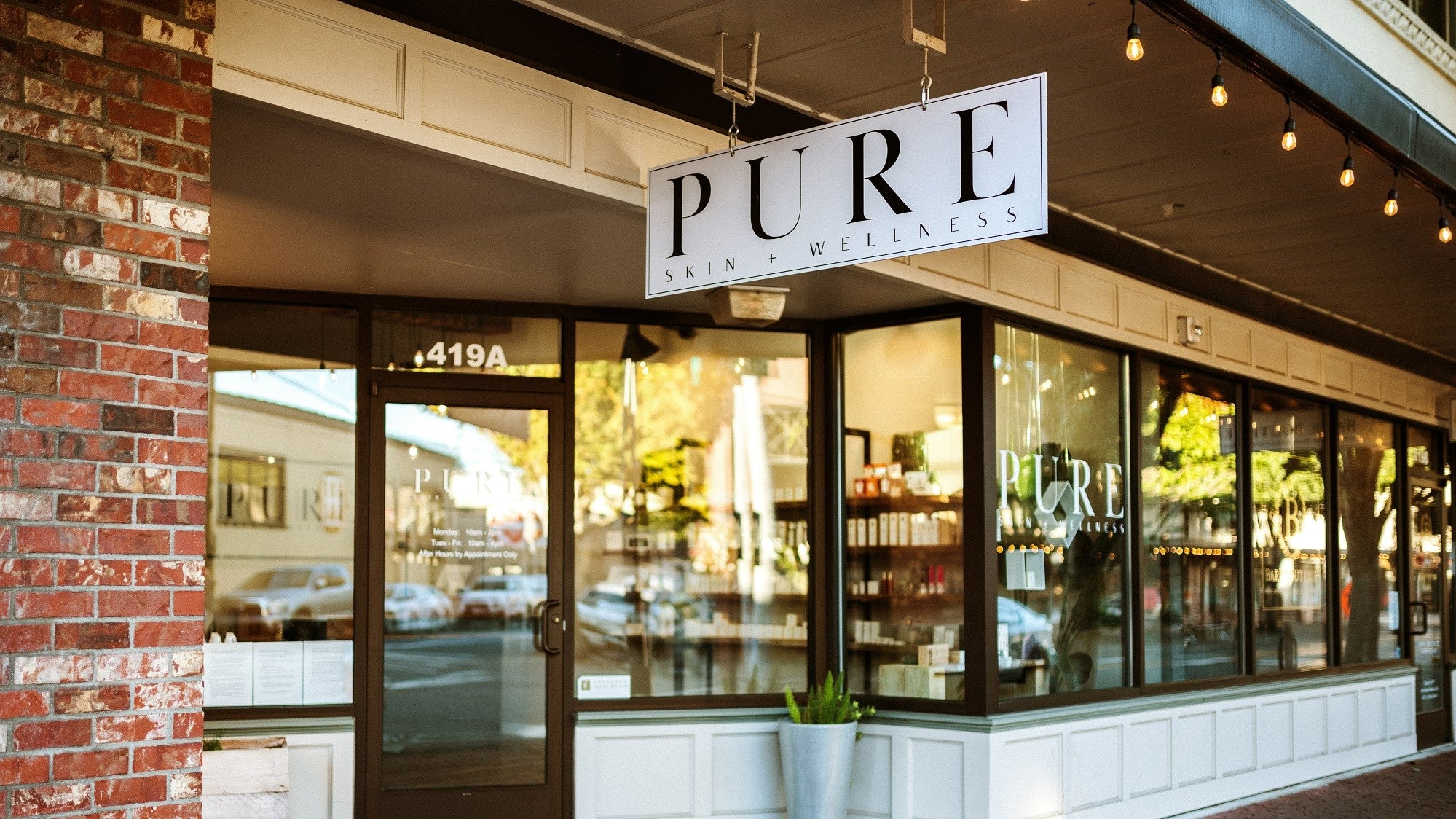 exterior shot of pure skin and wellness spa
